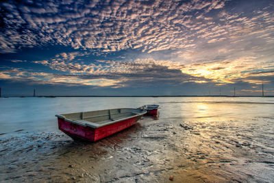 Scenic view of beach during sunset