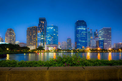 City lit up at night