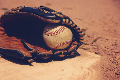 High angle view of ball on table