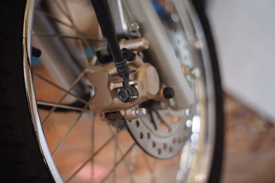 Close-up of bicycle wheel