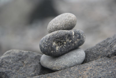 Close-up of stones on rock