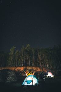 Scenic view of illuminated star field against sky at night
