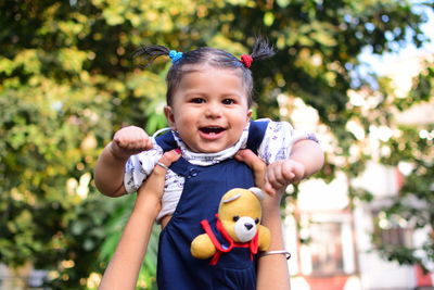 Portrait of cute boy smiling