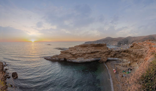 Charrana beach in nador city - morocco . perfect beach view, summer holiday and vacation design