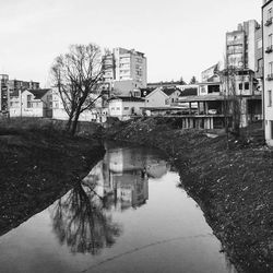 Reflection of buildings in canal