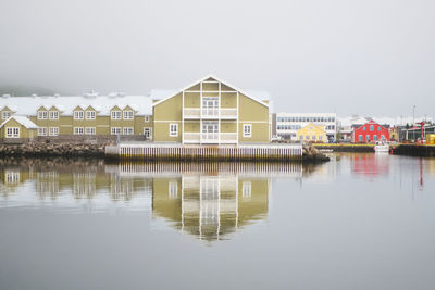 Reflection of built structures in water