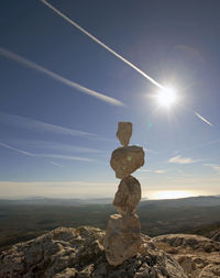 Scenic view of rocks against sky