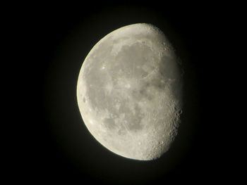 Close-up of moon against clear sky at night