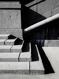 Shadow of railing on steps