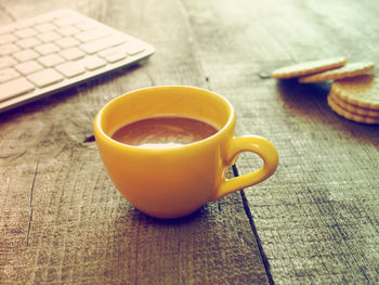 Close-up of coffee on table