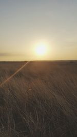 Scenic view of landscape against sky during sunset