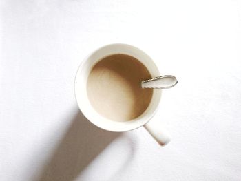 High angle view of coffee on table