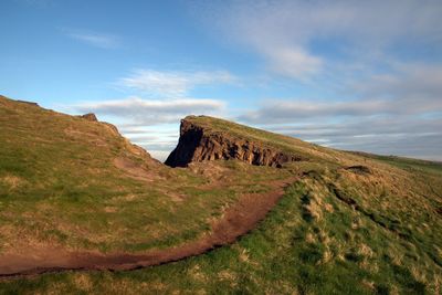 View of mountain against cloudy sky