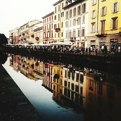 Reflection of buildings in canal