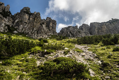 Panoramic view of rocks against sky