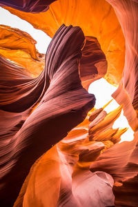 Low angle view of rock formation