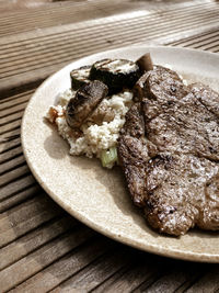 Close-up of meal served in plate