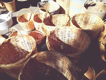 Full frame shot of wicker basket