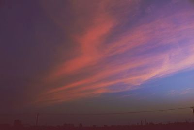 Scenic view of dramatic sky during sunset