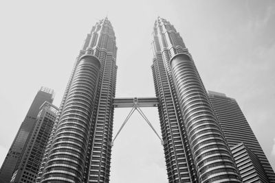 Low angle view of modern buildings against sky