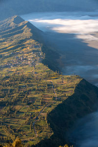 High angle view of landscape against sky