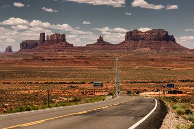 Road amidst land