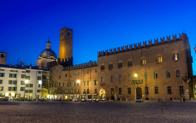 Piazza sordello at blue hour - mantova, italy