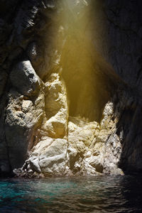 Rock formation in sea