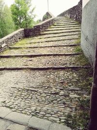 High angle view of stairs