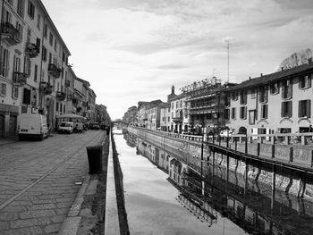 View of canal along buildings