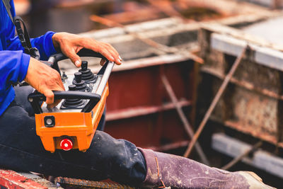 Man working on boat