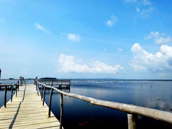 Pier over sea against sky