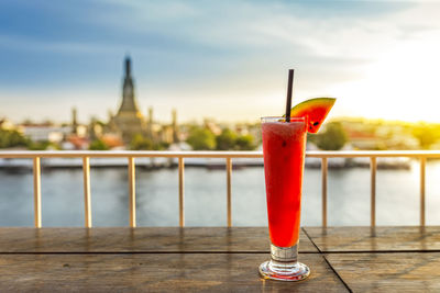 Close-up of drink on glass