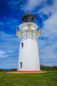 Low angle view of lighthouse against sky