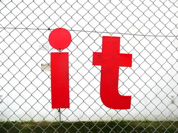 Close-up of red wall