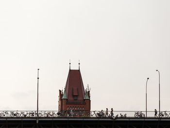 Low angle view of built structure against clear sky