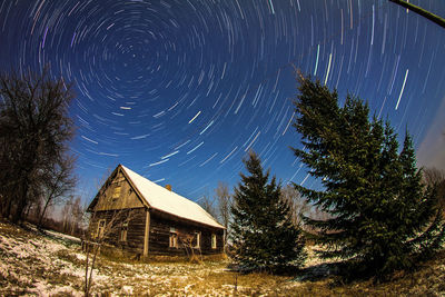 House against clear sky during winter