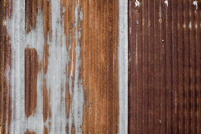 Full frame of rusted corrugated metal