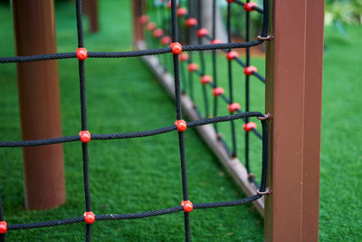 Close-up of net on field