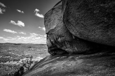 View of a rock on top of the mountain