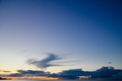 Low angle view of scenic blue sky