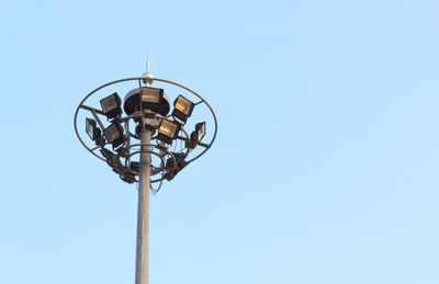 Low angle view of street light against clear sky