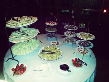 Close-up of food on table