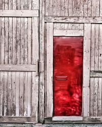 Closed door of old building