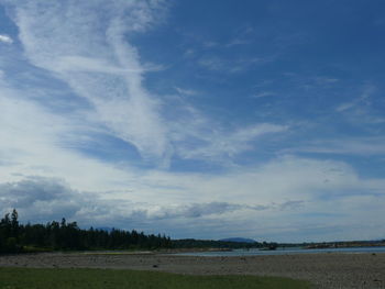 Scenic view of landscape against cloudy sky