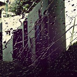 Close-up of water drops on glass