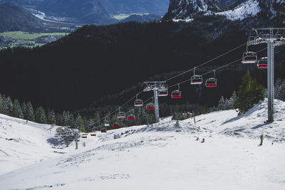 Snow covered land and mountains