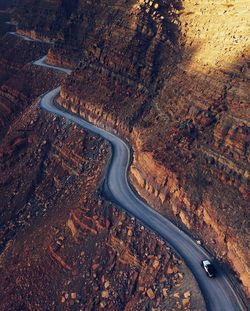 High angle view of vehicles on road