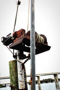 Low angle view of water against clear sky