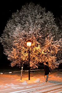 Illuminated street light at night